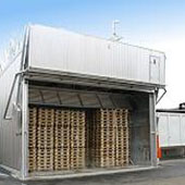 wood chip heating system in container form